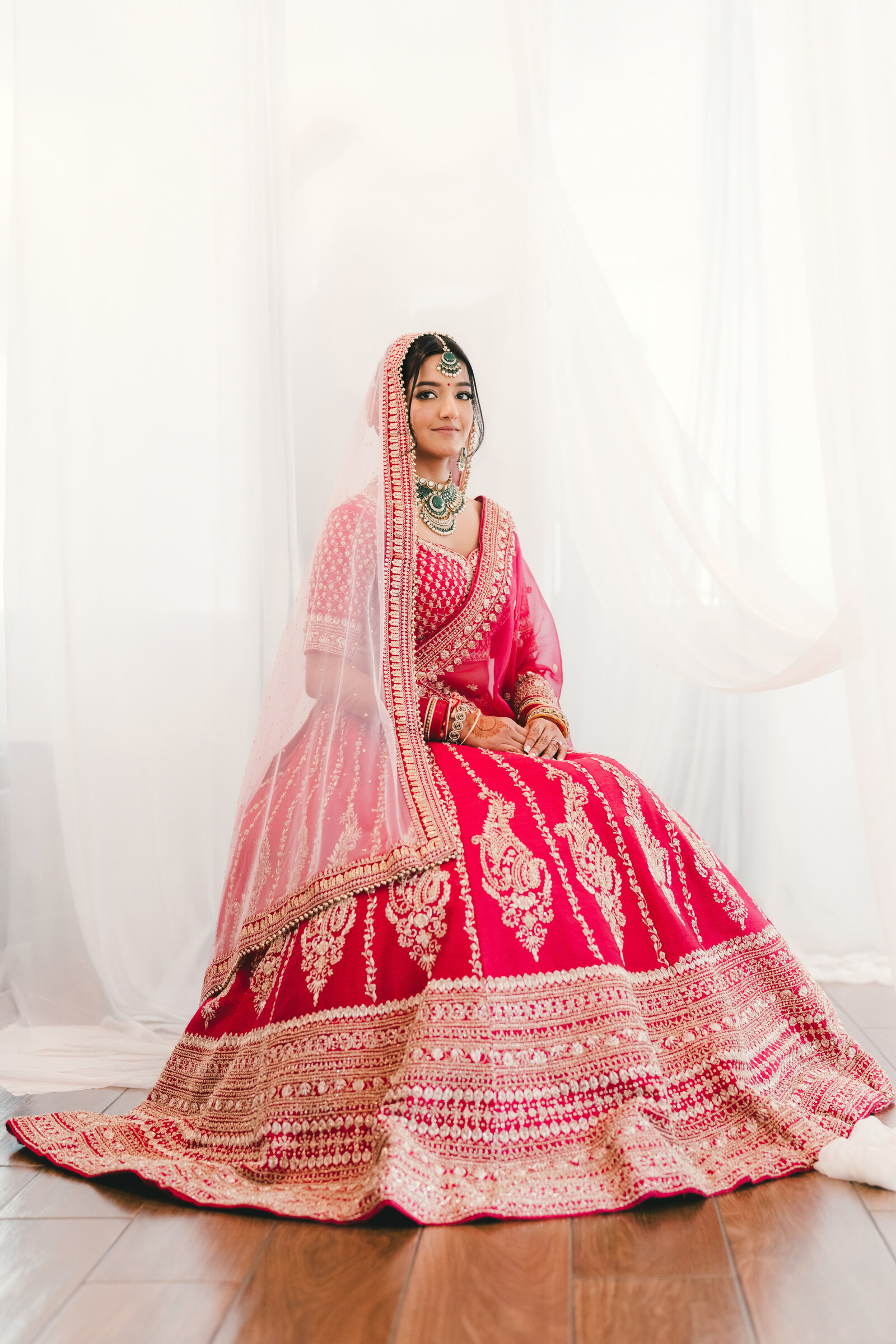 An editorial couple portrait from an Indian wedding in the New York area